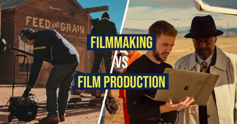 An Image Illustrating the difference between Filmmaking vs Film Production