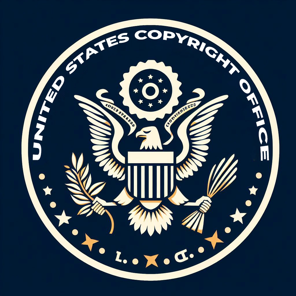 Vector graphic logo of the United States Copyright Office eagle insignia