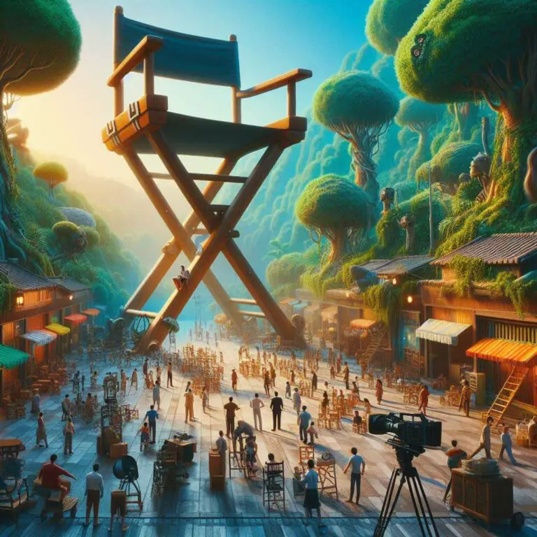 giant-directors-chair-towering-over-tiny-filmcrew-vibrant-surreal-scene