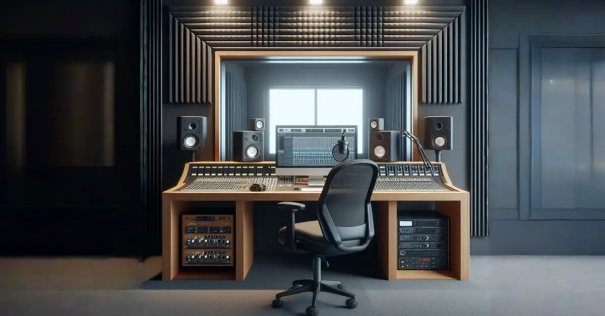 Professional ADR recording studio with soundproofing and high-end equipment